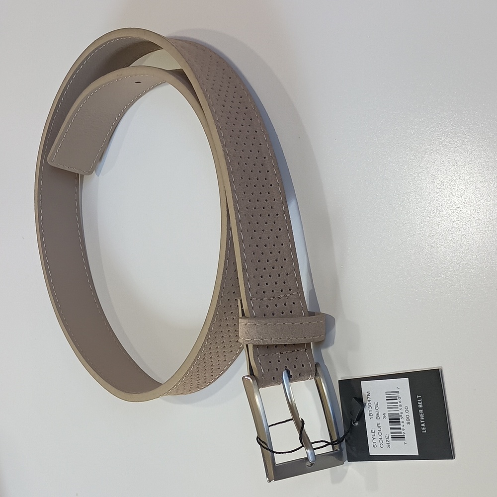 PX beige leather belt